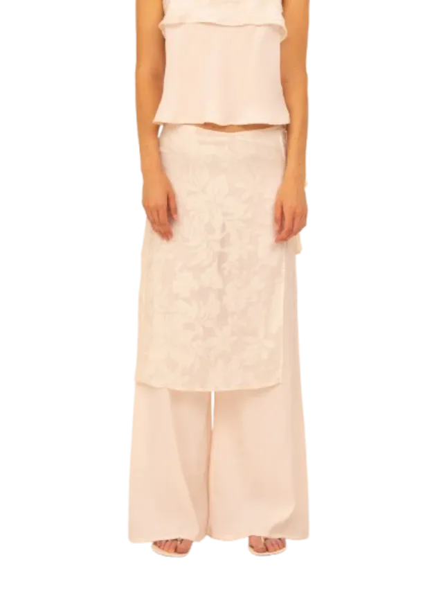 Carmen Says Nice Lace Overlay Wide Pants