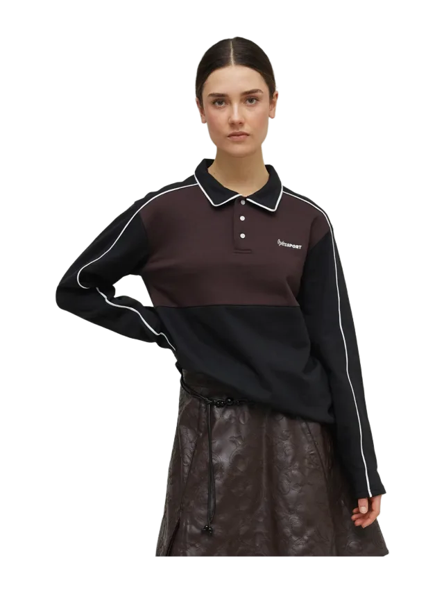 OpéraSPORT NICO UNISEX POLO SWEATER - BLACK/BROWN