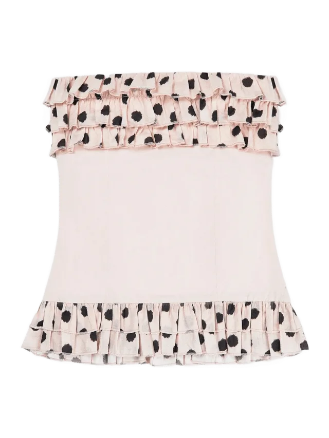Carmen Says Noctis Beige Polka Dot Print Top