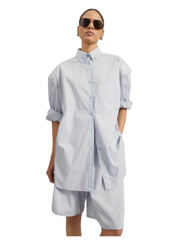 The Frankie Shop Oana Cotton Padded Shirt