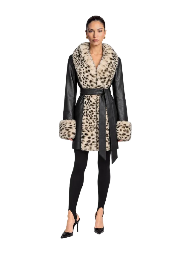 Susanna Chow Odette Leather Shearling Coat