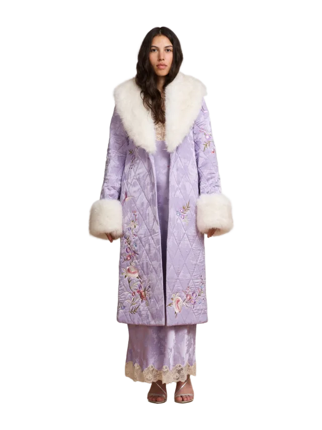 Hayley Menzies Olsen Satin Coat Lilac