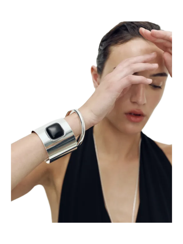 Mademoiselle Jules Onyx Cuff Bracelet