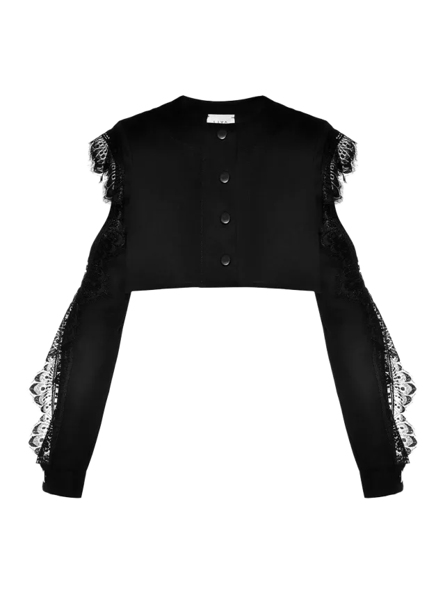 Liya ONYX JACKET WITH RUFFLES