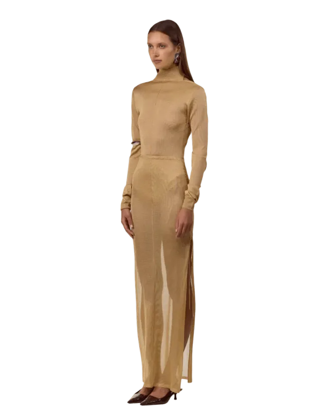 Same Open Back Knit Bodysuit (Gold)
