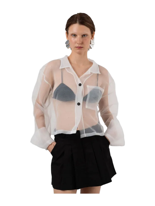 ESTHÉ Organza Cropped Shirt &bull; ESTHE
