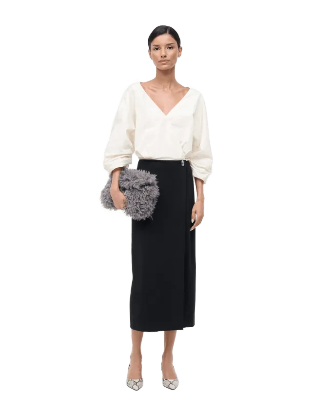 Staud ORION DRESS | IVORY BLACK