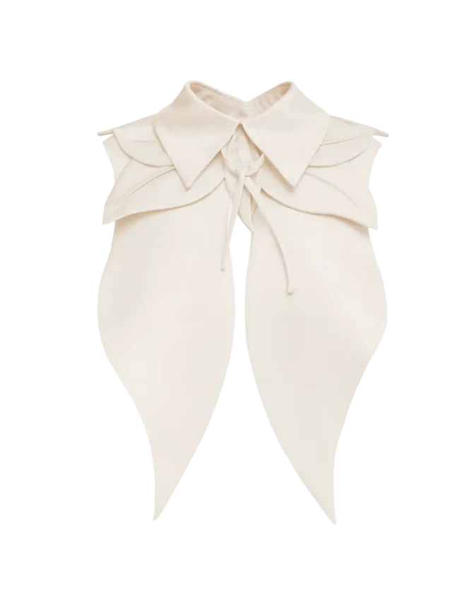 Julia Allert Oversized Satin Bib Collar - Ivory