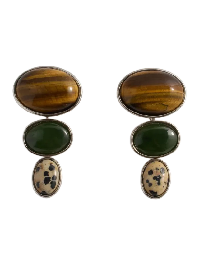 Lelet NY Oversized Vega Stone Linear Earrings