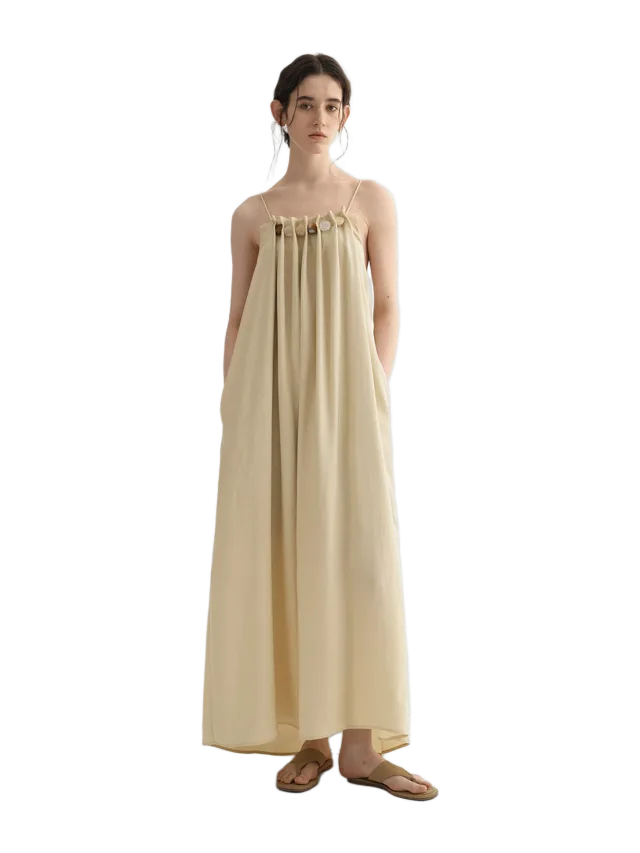 Pale Bead Neckline Dress