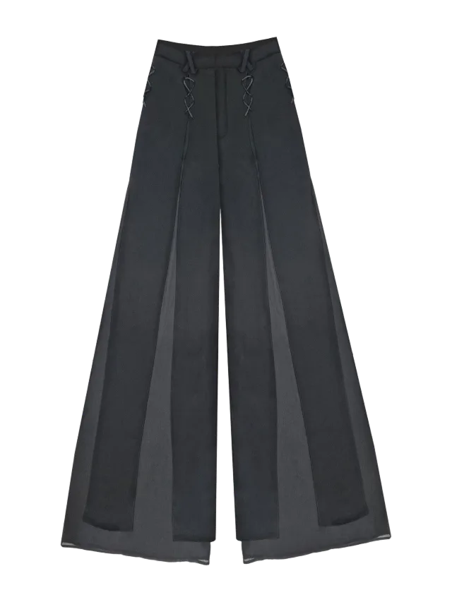 ELSA NILAJ Paneled Flare Trousers