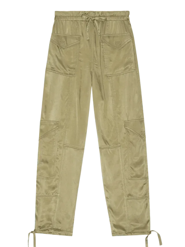 GANNI Pants in Washed Satin