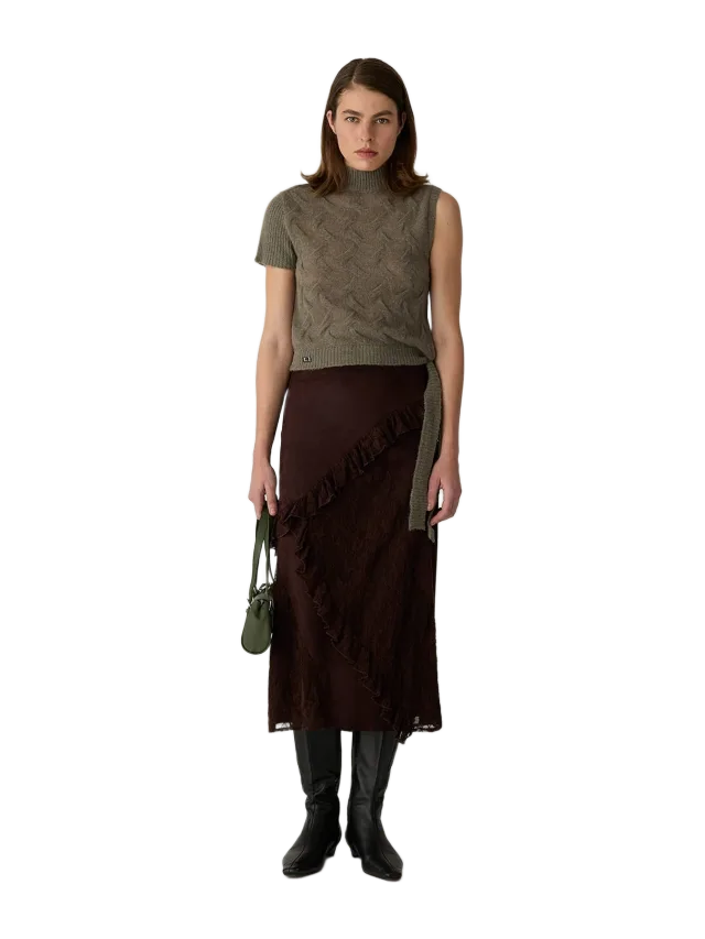 Laagam PAOLS BROWN MIDI SKIRT