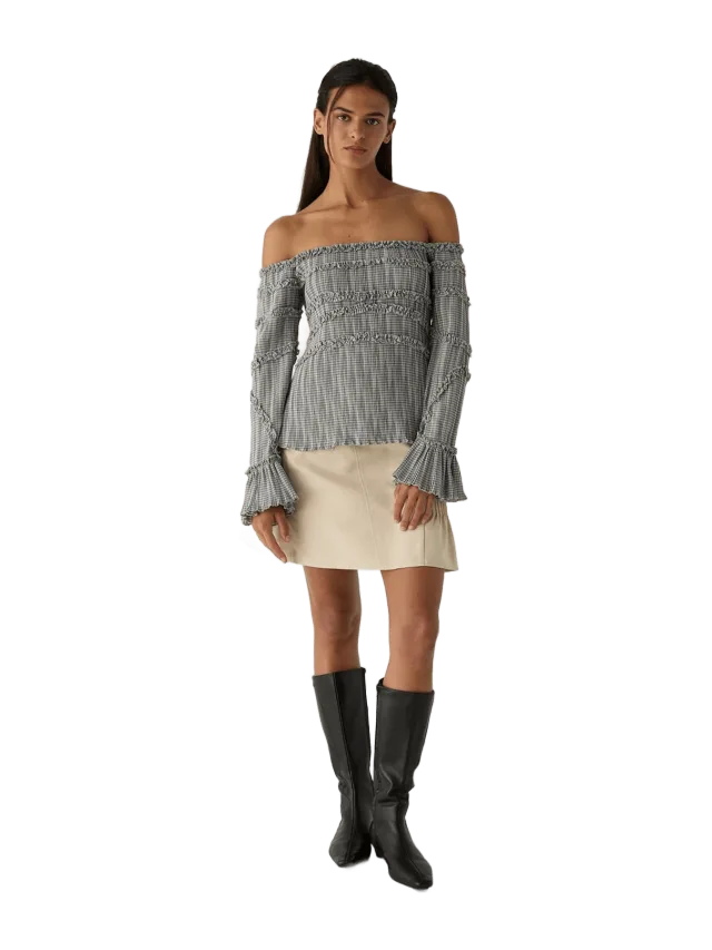 Laagam Petra Squared Textured Blouse