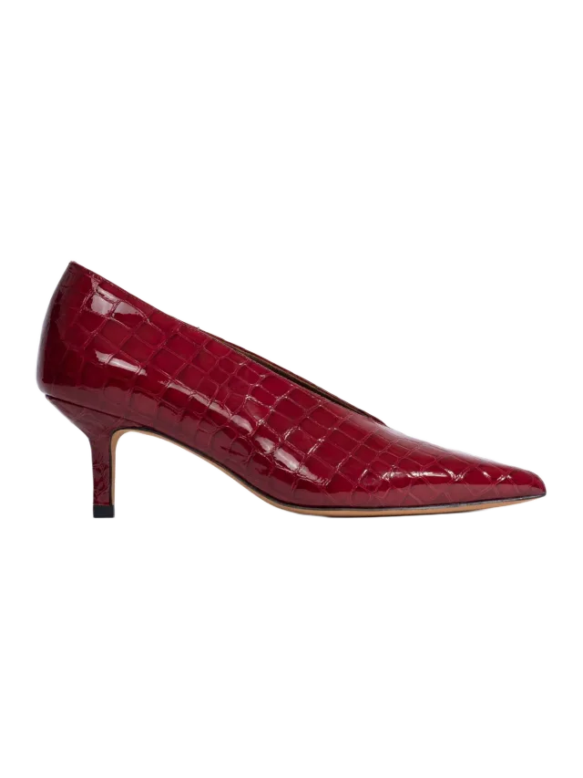 Anonymous Copenhagen Phia 55 pin Polished croco calf Pomegranate