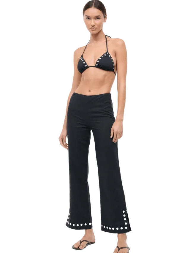 Staud PIHA LINEN COVERUP PANT | BLACK