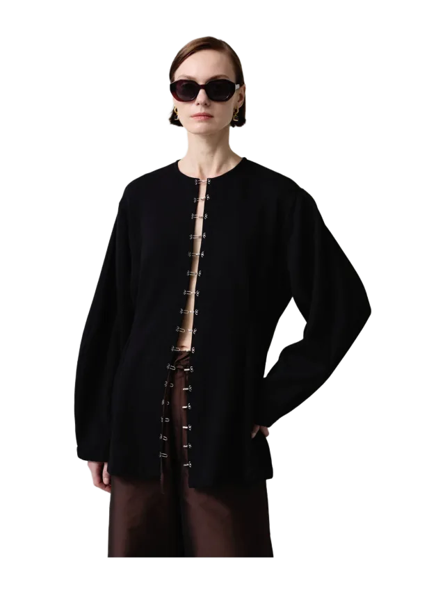 Chan Luu Pinch Waist Cardigan Black