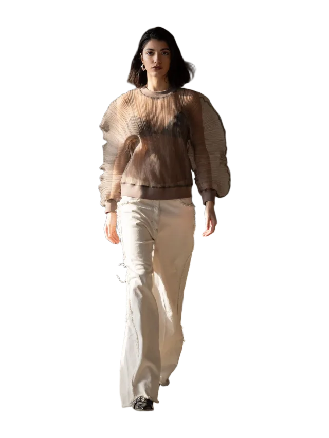 ESTHÉ Pleated Organza Top &bull; ESTHE