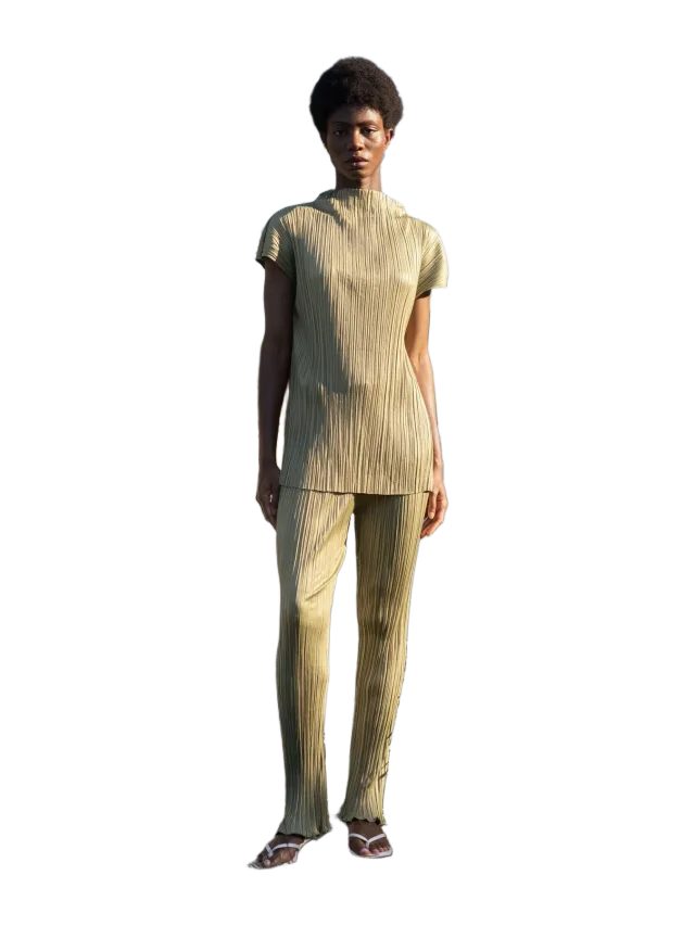 ESTHÉ Pleated Straight Leg Trousers &bull; ESTHE