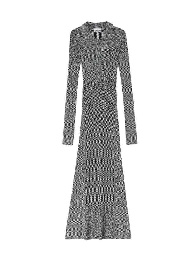 GANNI Polo Dress in Spacedyed Knit