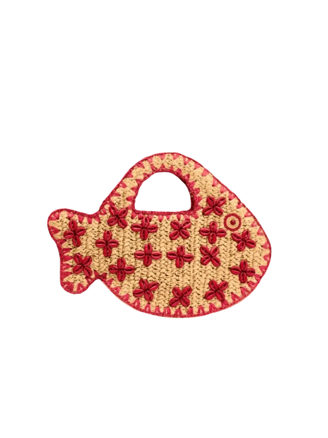 Simon Miller Puka Fish Bag In Natural/Burgundy