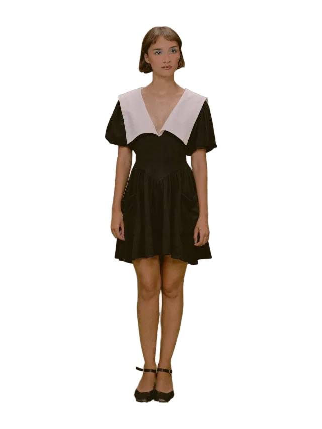 Fashion Brand Company Puritan Soft Linen Mini Dress Black