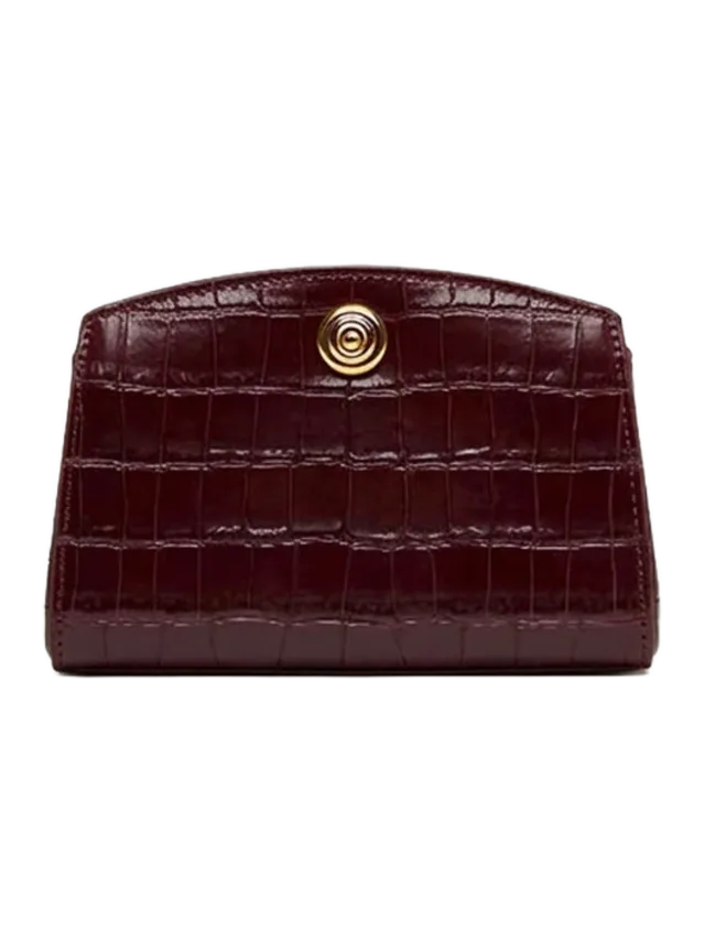 Liffner Pushlock Clutch Burgundy Croc