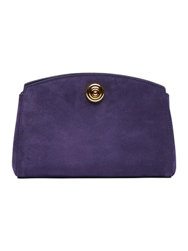 Liffner Pushlock Clutch Plum Suede