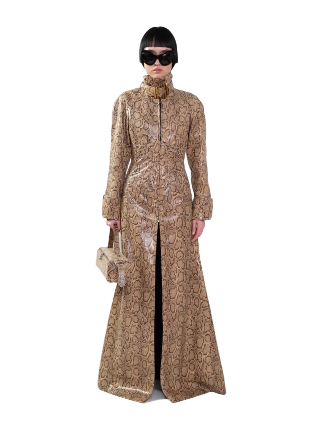 Kim Shui Python Trench Coat-Pre Order