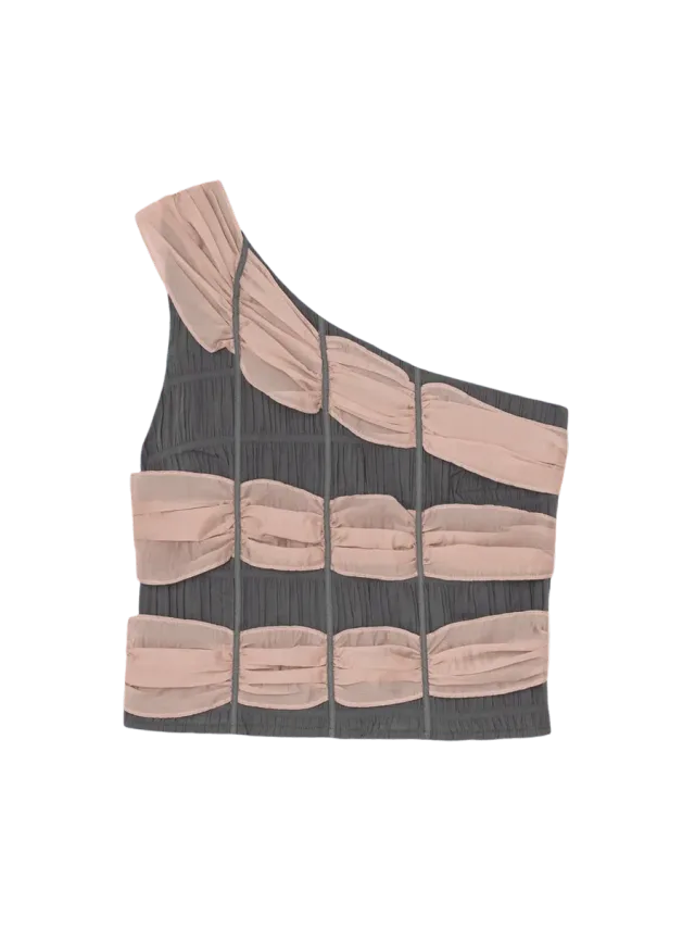 Laagam RAMY GREY TEXTURED TOP