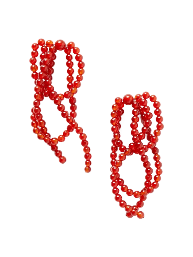 Completedworks Recycled silver agate beaded earrings