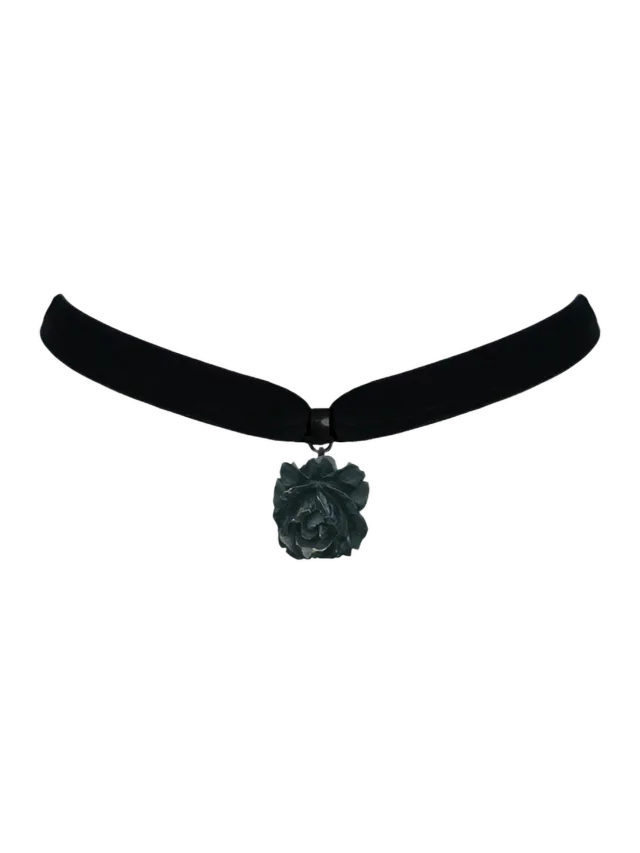 Anna Sui Retrolite Rose Velvet Choker