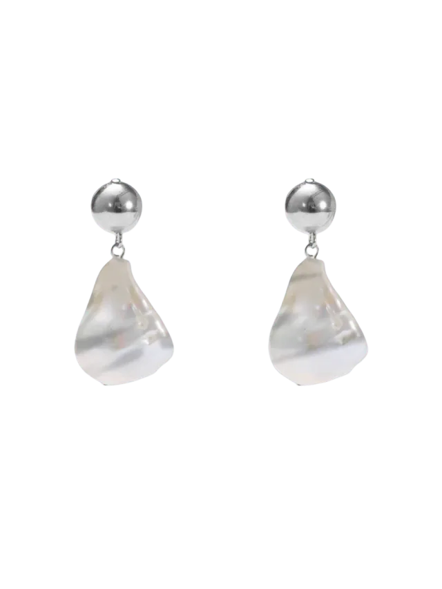 Lelet NY Rhodium Freshwater Pearl Drop Earrings