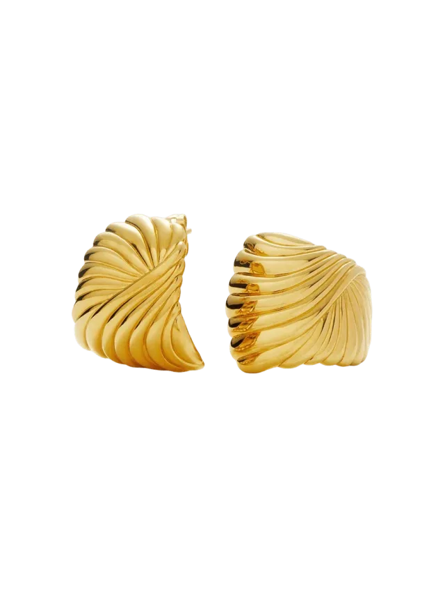 Missoma Ripple Oversized Stud Earrings | 18k Gold Plated