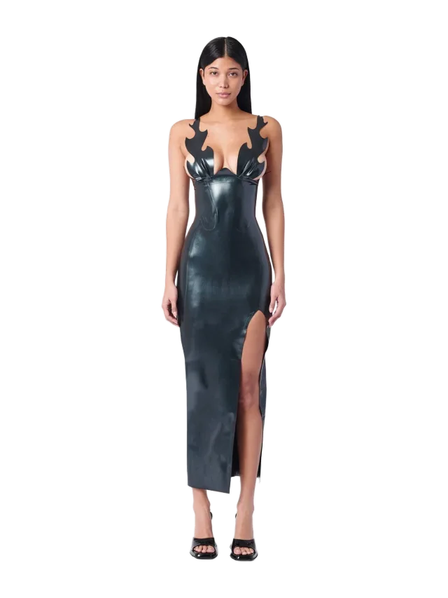 POSTER GIRL Roast Latex Dress Black
