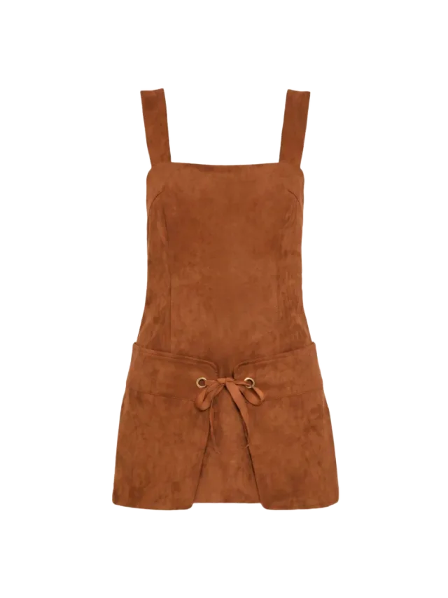 Amanda Uprichard Robin Romper in Suede