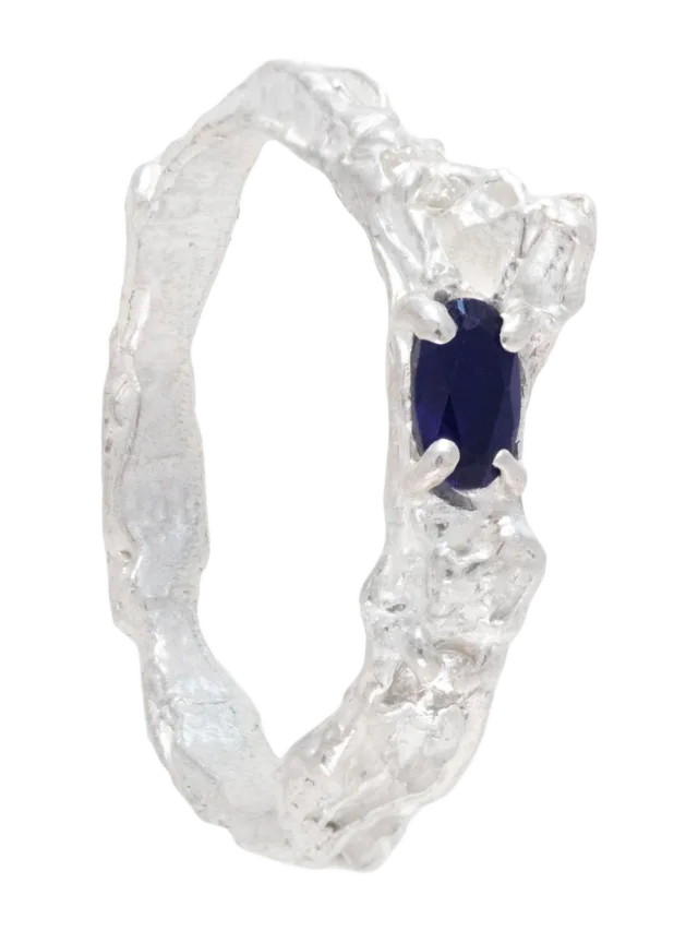 Loveness Lee Rosea Sapphire Moissanite Argenti Ring