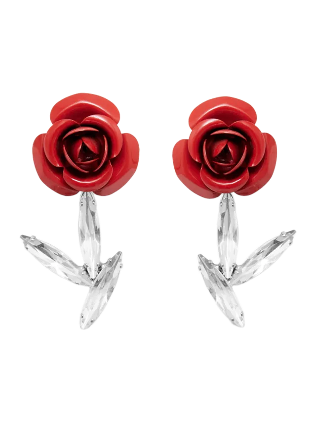 1concept Roseblade Earrings - Red