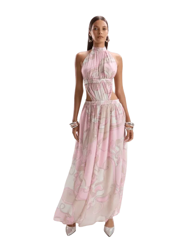 Cin Cin Rosette Dress - Deco Pink