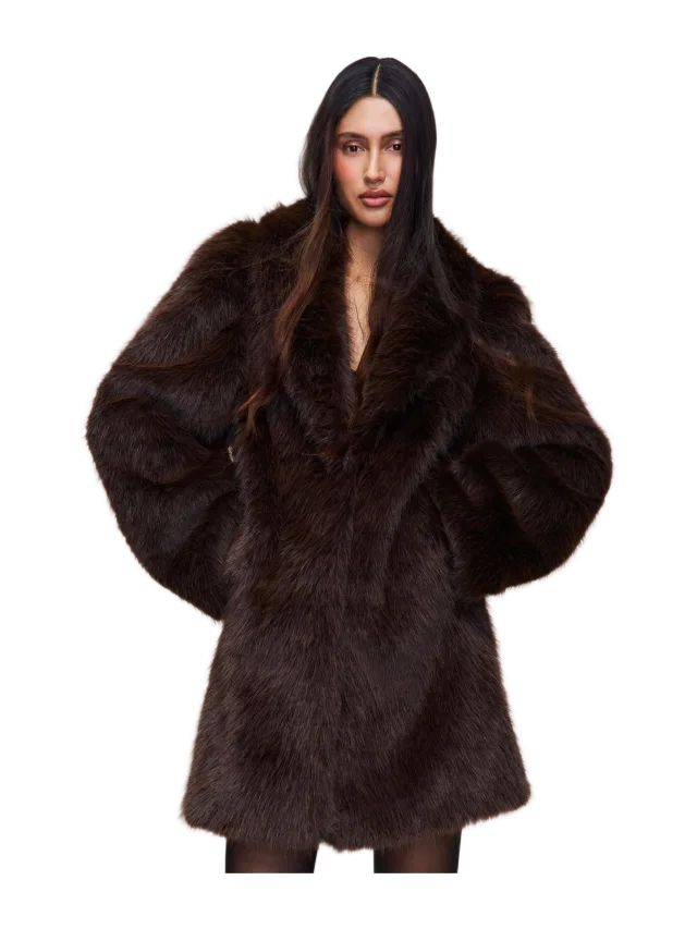 Danielle Guizio NY Roxie Faux Fur Coat