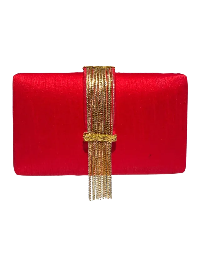 Simitri Ruby Fringe Clutch