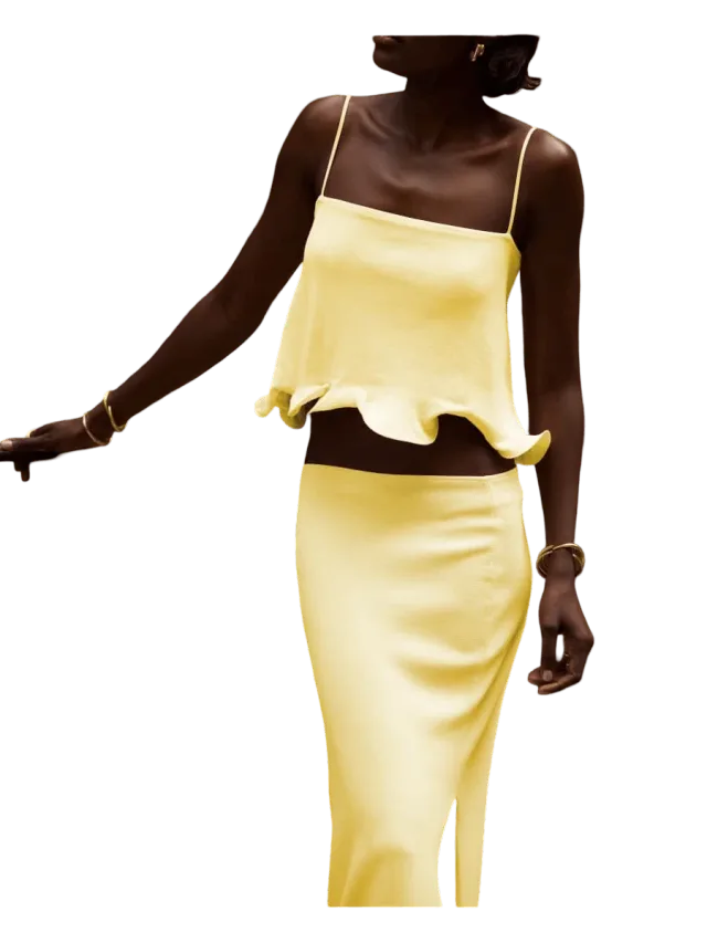 Ruffle Hem Crop Top