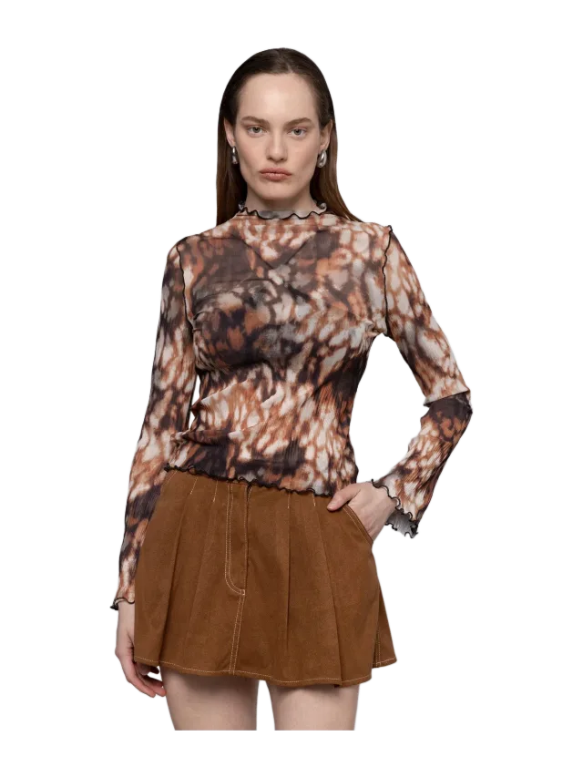 ESTHÉ Ruffle Pleated Top &bull; ESTHE