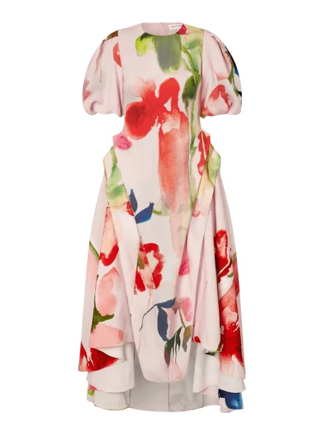 Stine Goya Ruffling Voluminous Dress - End Of Summer Garden