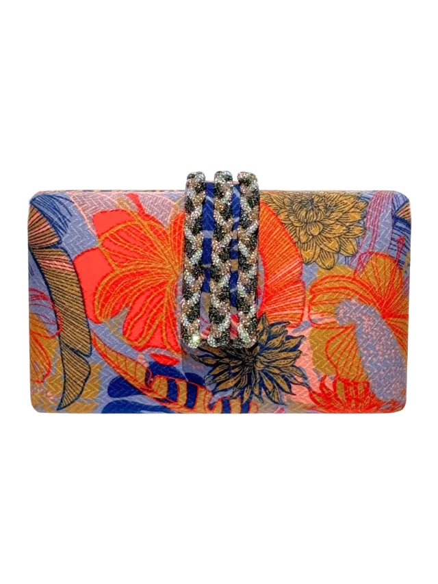 Simitri Saffron Braided Fringe Clutch
