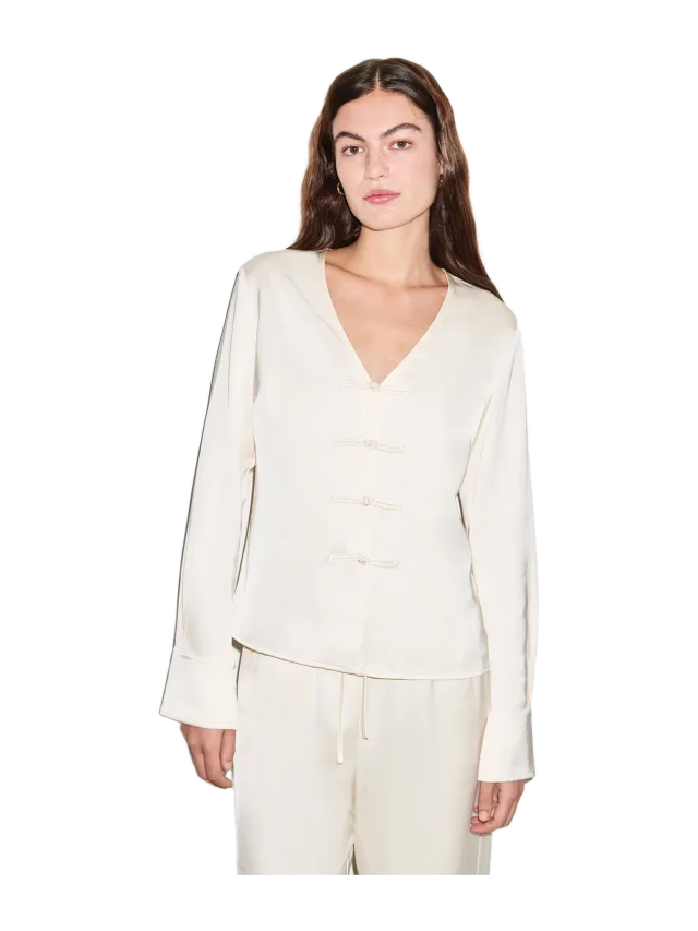 Aligne Saffron Knot Fastening Satin Shirt