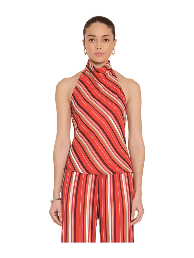 Amanda Uprichard Samba Top in Soleil Stripes