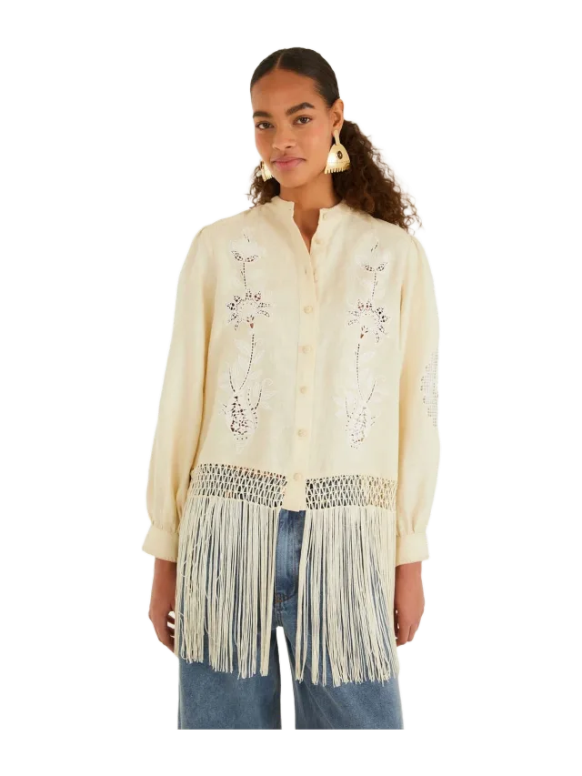 Farm Rio Richelieu Long Sleeve Fringes Shirt
