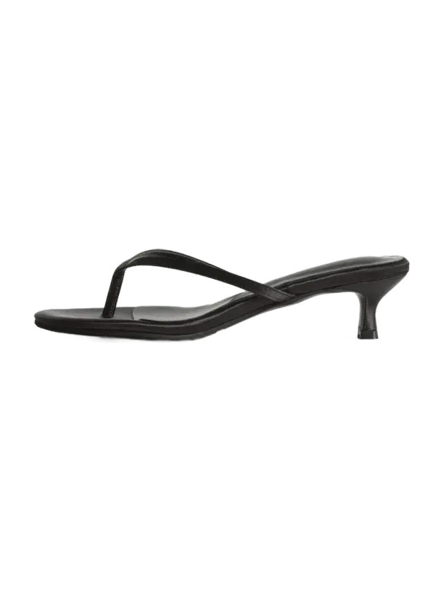 Source Unknown Satin Kitten Heel Sandals, Black