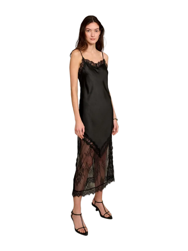 Pixie Market Satin Lace Panel Dress